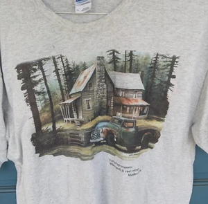 Toll aussehende Hütte mit Matthäus 6:19 T-Shirt (Größe XL) - Bild 1 von 1