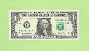 2003A ..UNCIRC $1 F 2222 2663 F .... 2003A $1 F-F SOLID '22222' NOTE - Bild 1 von 2