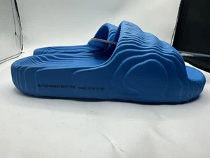 adidas Originals Adilette 22 Slides Black Blue ID7956 Sandal Men's 9 Comfy - Picture 1 of 4