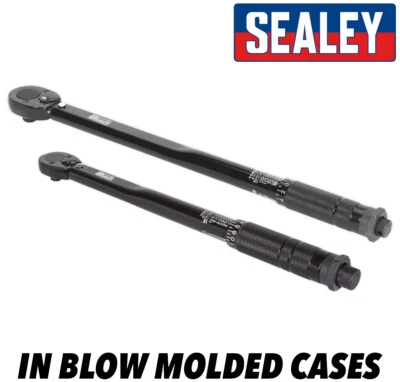 Sealey 2 PACK Premier Black TORQUE WRENCHES 3/8 + 1/2 Drive ( 7-204Nm)  in Cases - Image 1 of 3