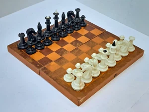 Vintage Soviet 1980s USSR plastic Chess Set 30 cm x 30 cm Collectible - Picture 1 of 24