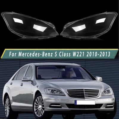 For Mercedes-Benz S Class W221 2010-2013 Left Right Side Headlight Lens Cover Foto 1 de 4