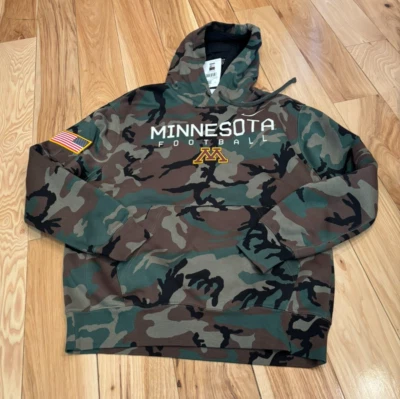 Nike Minnesota Golden Gophers Football Salute to Service Hoodie Camo Men's XL - Image 1 of 4