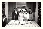 Vintage Photograph - Anniversary Family, Cake - Black and White Photo
