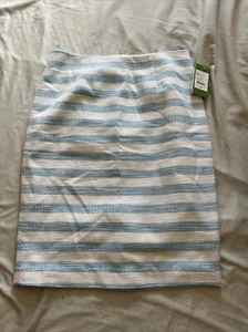 Lilly Pulitzer Blue White Striped Lined High Waist Pencil Skirt Women's Size - Picture 1 of 4