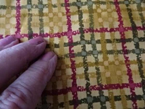 1 yd Cotton Quilt Fabric-Benartex Studio Happy Holidays-gold,red,grn plaid motif - Picture 1 of 5