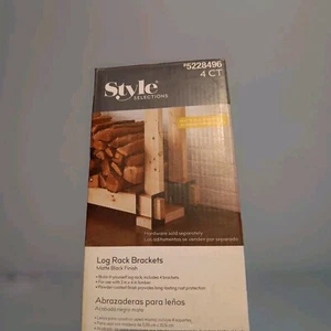 Style Selections Holzregal Klammern mattschwarzes Finish inklusive 4 Klammern - Bild 1 von 4