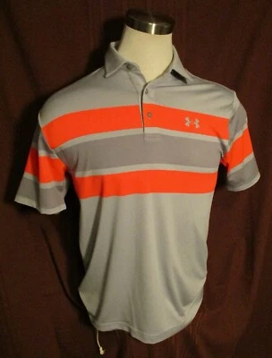 Camisa polo Under Armour The Playoff para hombre, rayas grises, mezcla de polietileno, talla M, nueva Foto 1 de 4