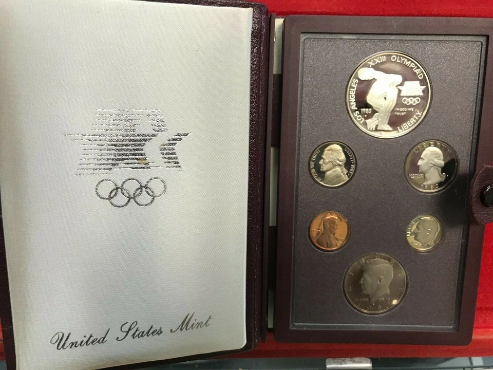 1983-S Prestige Set 6 Coins Proof Olympic w/SILVER First Year! - Image 1 of 1