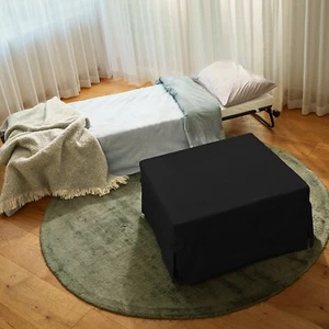 Folding Bed Guest Bed Sofa Ottoman Bed w Slip Cover & Castors - Milano Black - Picture 1 of 10