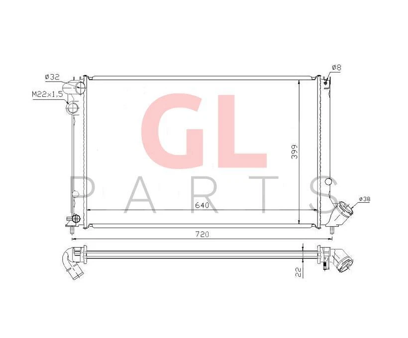 FÜR PEUGEOT 406 8_ 1995-1999 Kühler Wasserkühler 1301GA Neu — 第 1/1 张图片