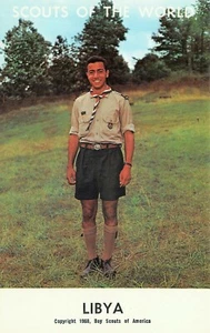 # B3769    BOY SCOUTS,   " SCOUTS OF THE WORLD "    POSTCARD,   LIBYA - Picture 1 of 2