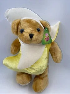 Vintage Zuckerhut Banane Teddybär Plüschtier Stofftier Neu mit Etikett selten - Bild 1 von 12