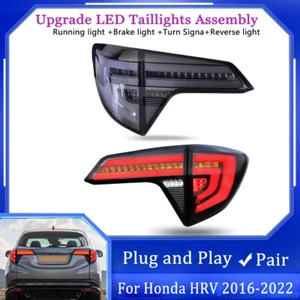 LED Smoke Tail Lights for Honda HR-V HRV 2016-2022 Animation Rear Lamps Assembly - Picture 1 of 20