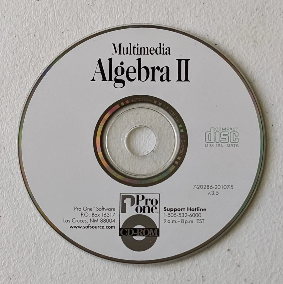 Pro One Software Multimedia Algebra II v.3.5 CD-ROM WIN 95 3.1 - Image 1 of 1