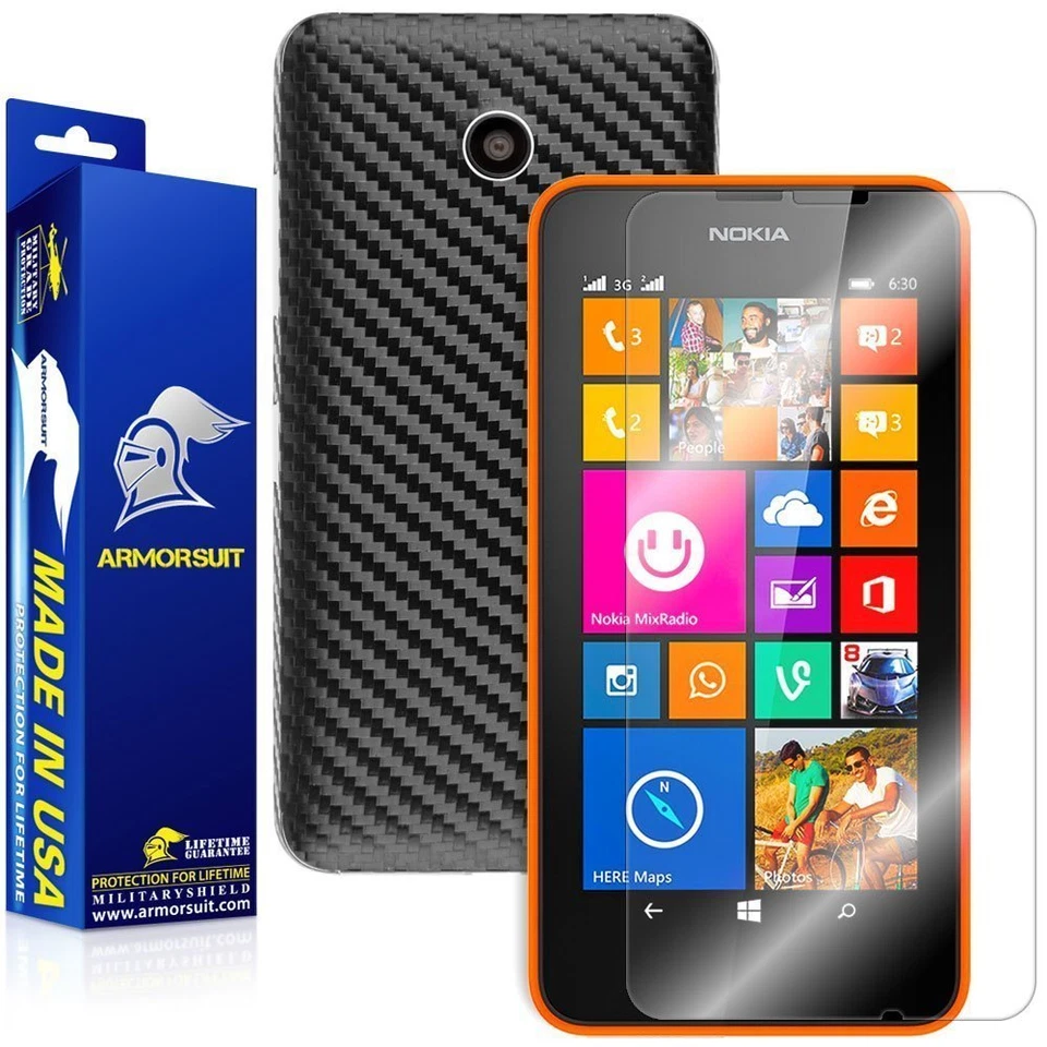 Protetor de Tela ArmorSuit MilitaryShield Nokia Lumia 630/635 + Carbono Preto - Imagem 1 de 4