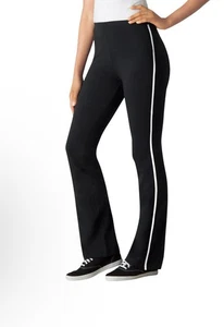 Woman Within Plus Size Stretch Cotton Side-Stripe Bootcut Pant - 1X (22/24) - Picture 1 of 10