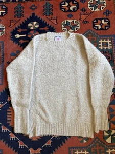 J.Press Shaggy Dog Shetland Wool Sweater Mens Small Ivory - Picture 1 of 3