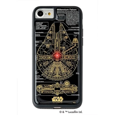 Funda Star Wars Halcón Milenario iPhone 7/8 Luz LED Hecha en Japón Negra F7-8B NUEVA Foto 1 de 2