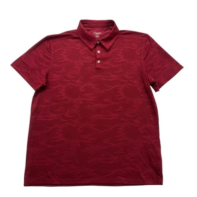 Chaps Golf Polo Shirt Mens Large L Red Camo Short Sleeve Lightweight Preppy - Image 1 of 4