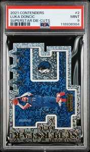 2021-22 Panini Contenders Superstar Die-Cuts Luka Dončić #2 PSA graded Mint 9 - Picture 1 of 2