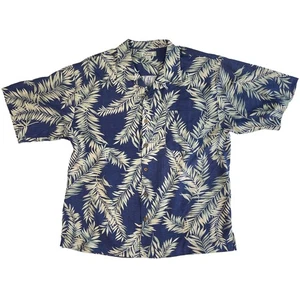 Tommy Bahama Hemd Herren XL Blau Seide Hawaii Blumenmuster Kurzarm - Bild 1 von 5