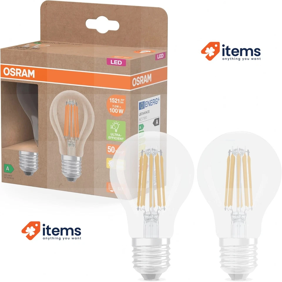 Osram LED Superstar Klassisch Lampe A 100 IN Birnen Form, Klar Körper E27 Weiß - Bild 1 von 1