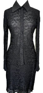 St.John Evening 2 piece jacket skirt suit black shimmer knit NWOT size 8 10 - Picture 1 of 6