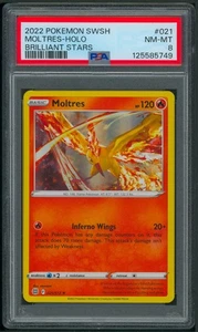 Pokemon SWSH Brilliant Stars Moltres Holo 021/172 PSA 8 - Picture 1 of 2