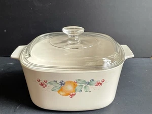 Vintage Corning Ware Baking Dish With Pyrex Clear Lid Abundance A-3-B 3 L - Bild 1 von 3