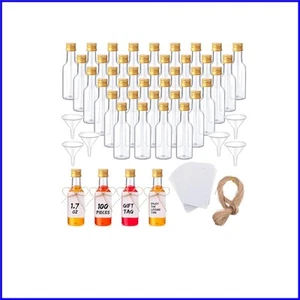 Juego de 100 mini botellas de plástico ligeras con tapas herméticas doradas para regalos - Imagen 1 de 9