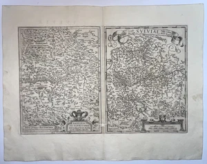 SWISS & SOUTHERN GERMANY 1579 ABRAHAM ORTELIUS LARGE ANTIQUE MAP - Picture 1 of 4