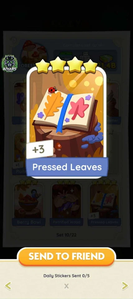 MONO GO 4 STAR STICKER WITH THE NAME OF PRESSED LEAVES WITH🔥SUPERFAST SENDING🔥 - Image 1 of 1