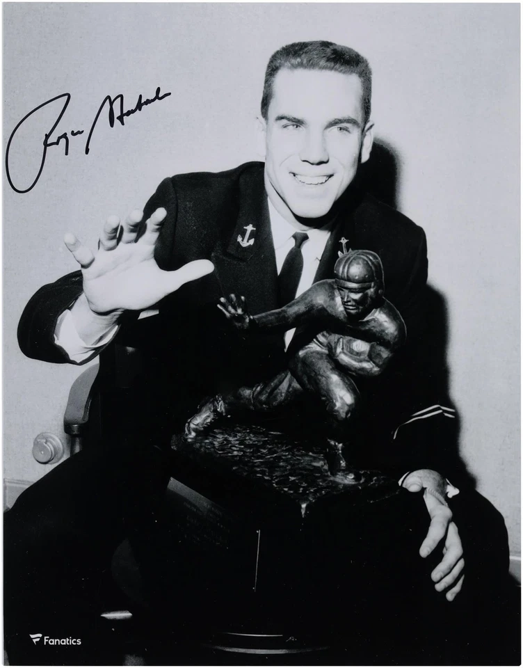 Fotografía en blanco y negro autografiada de guardiamarinas de Roger Staubach Navy 11" x 14" Foto 1 de 1