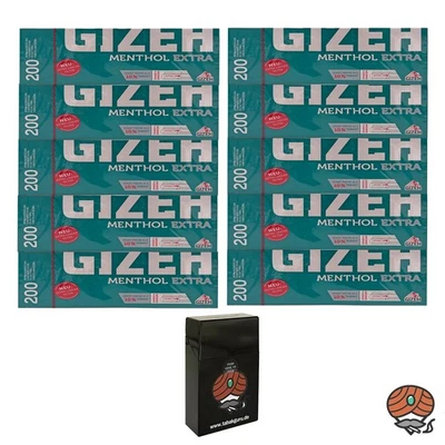 10 Packungen Gizeh MenthoI Extra Filterhülsen (2.000 Stück) + Zigarettenbox - Bild 1 von 3