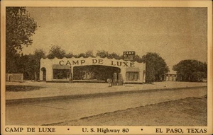El Paso, TX Camp de Luxe 1948 Texas Postkarte - Bild 1 von 2