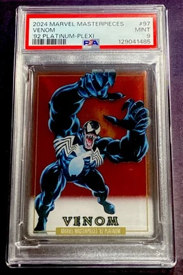 2024 Marvel Masterpieces '92 Platinum #97 VENOM PLEXI PSA 9 MINT - Image 1 of 2