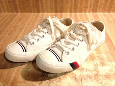 Keds Pro Womens 7.5M Mens 6M White Ivory Stripe Canvas Sneakers Low-Top Lace Up - Image 1 of 4