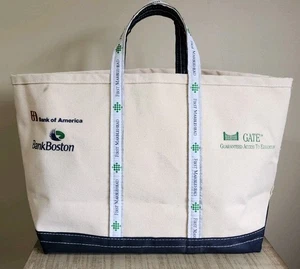 Bank of America Bank Boston First Marblehead Corp Large Canvas Tote Bag - Picture 1 of 15