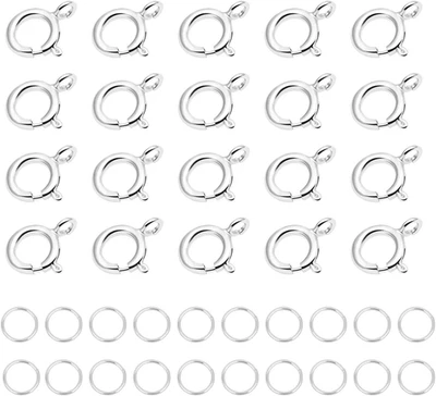 AD Beads Spring Clasps 14K Gold Plated and Silver Plated with Open Jump Rings  - Image 1 of 4