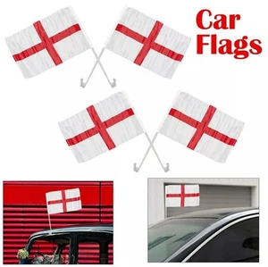 Bandera de coche de Inglaterra 4 piezas ventana deportes fútbol eventos cruz de San Jorge banderas Reino Unido - Imagen 1 de 3