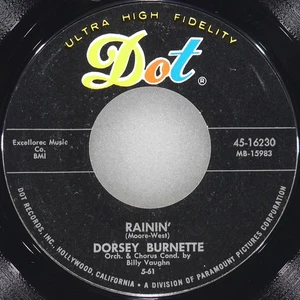 DORSEY BURNETTE Rainin' / A Full House DOT 45-16230 VG 45 RPM 1961 Rockabilly 7" - Imagen 1 de 4