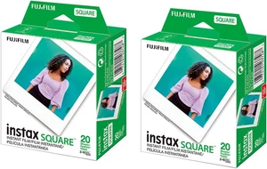 Paquete de 2 películas instantáneas cuadradas Instax a color, paquete doble - 20 exposiciones (40 en total), Wh - Imagen 1 de 12