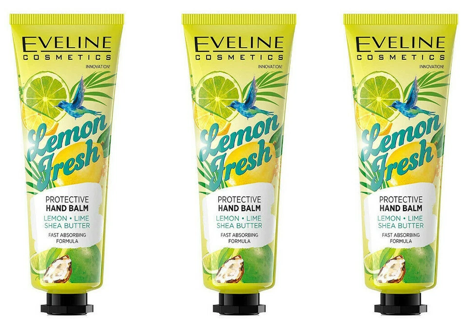 3x Eveline Cosmetics Handcreme Lemon Fresh Handbalsam,50ml NEU - Bild 1 von 1