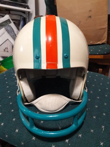 Vintage Riddell VSR-1 Miami Dolphins 2 BAR Full Size Football Helmet L 7 3/4 Cover