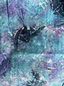 34” Blue And Purple Tie Dye Effect batik fabric - Picture 1 of 4