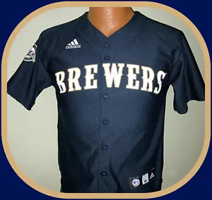 MILWAUKEE BREWERS YOUTH MEDIUM ADIDAS ON FIELD REPLICA JERSEY FREE SHIPPING NWOT - Picture 1 of 5