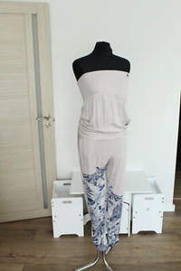 guess jumpsuit women size 26 pink color with birds casual viscose - Picture 1 of 13
