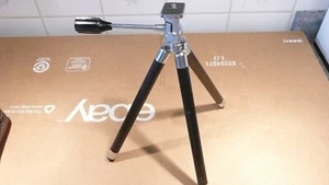 Vtg Rainbow Japan Telescopic Tripod 1950's +leather case / legs extend to 45-48" - Picture 1 of 10