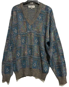 Suéter De Colección Mondo Marco Hombres Talla L 52 Abstracto Colorido Italia Lino Algodón Abuelo - Imagen 1 de 11